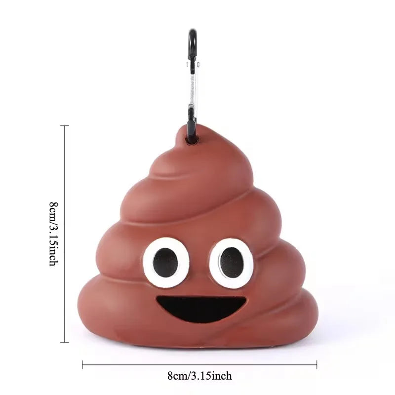 Cute Poop Shaped Pet Waste Bag Holder, Portable,  Biodegradable, Poop Bag Dispenser for Dogs and Cats