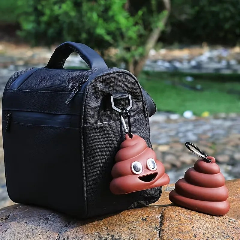 Cute Poop Shaped Pet Waste Bag Holder, Portable,  Biodegradable, Poop Bag Dispenser for Dogs and Cats