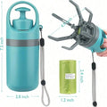 Portable Dog Pooper Scooper, No Touch Claw Pickup, Tool with Waste Bag Holder, Easy One Hand Dog Walking Outdoor Pet Cleanup