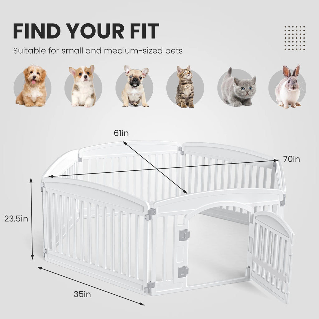 6 Panel Dog Playpen, Safe & Secure Indoor/Outdoor Pet Fence, Folding & Portable, Ideal for Small to Medium Dogs, Easy to Clean