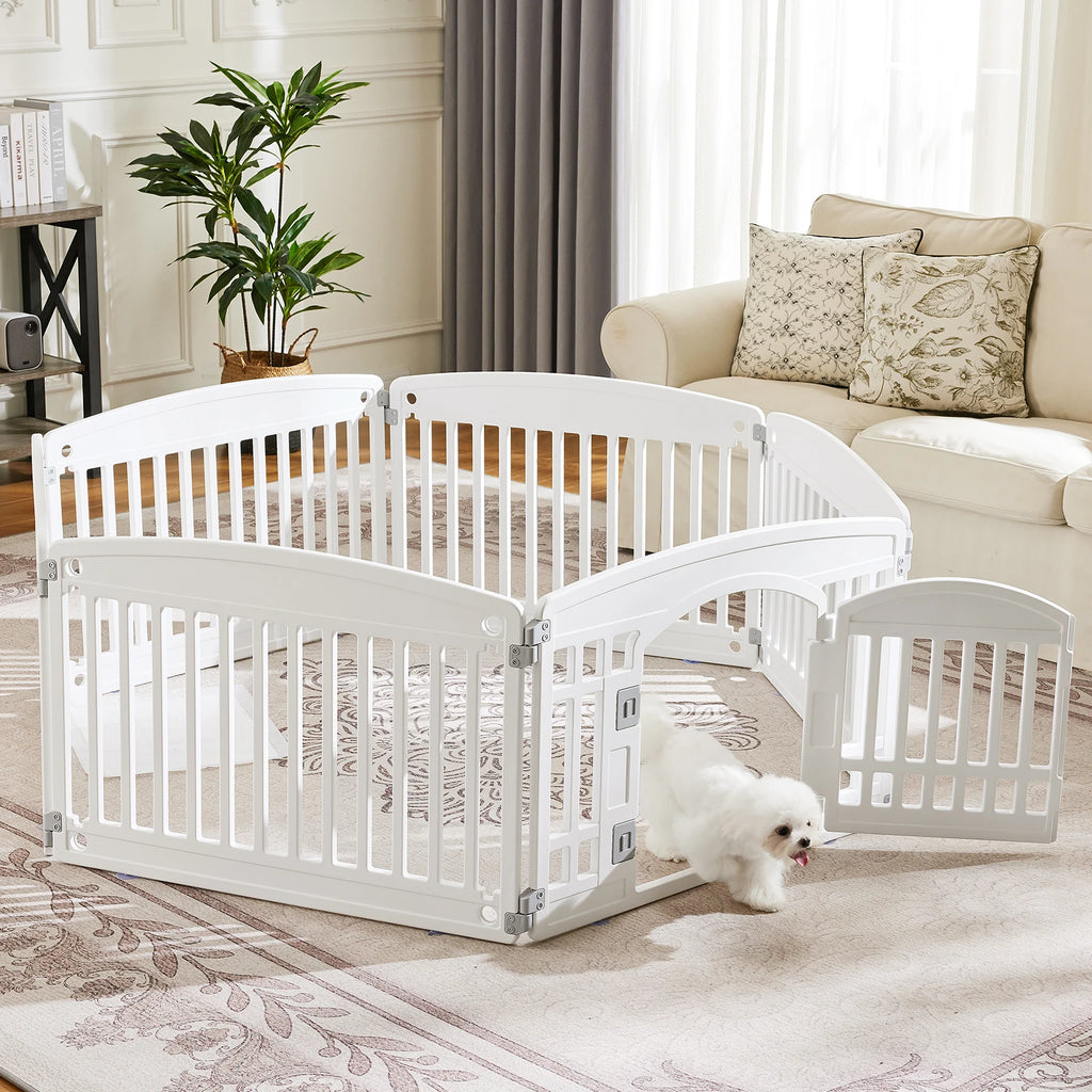 6 Panel Dog Playpen, Safe & Secure Indoor/Outdoor Pet Fence, Folding & Portable, Ideal for Small to Medium Dogs, Easy to Clean