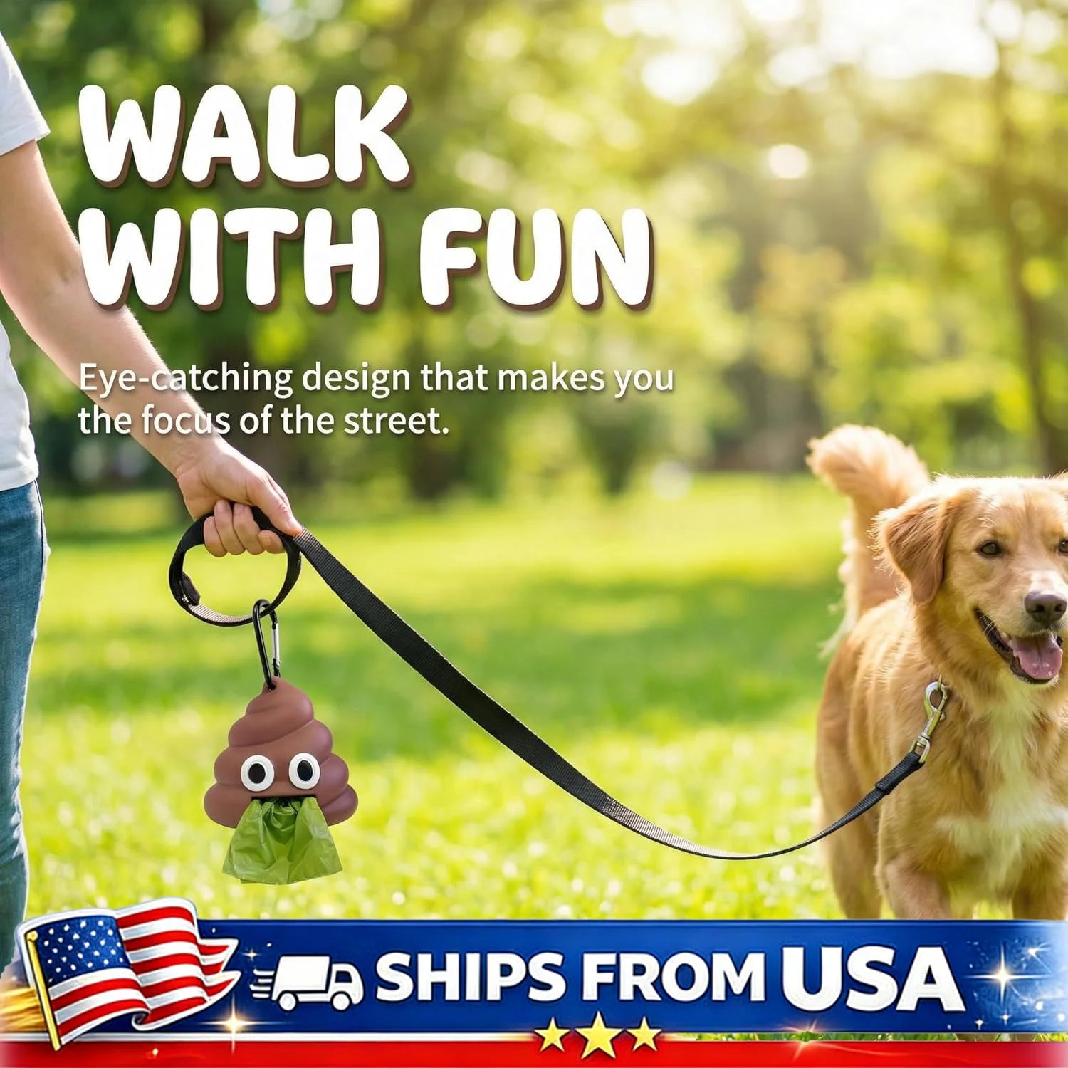 Cute Poop Shaped Pet Waste Bag Holder, Portable,  Biodegradable, Poop Bag Dispenser for Dogs and Cats