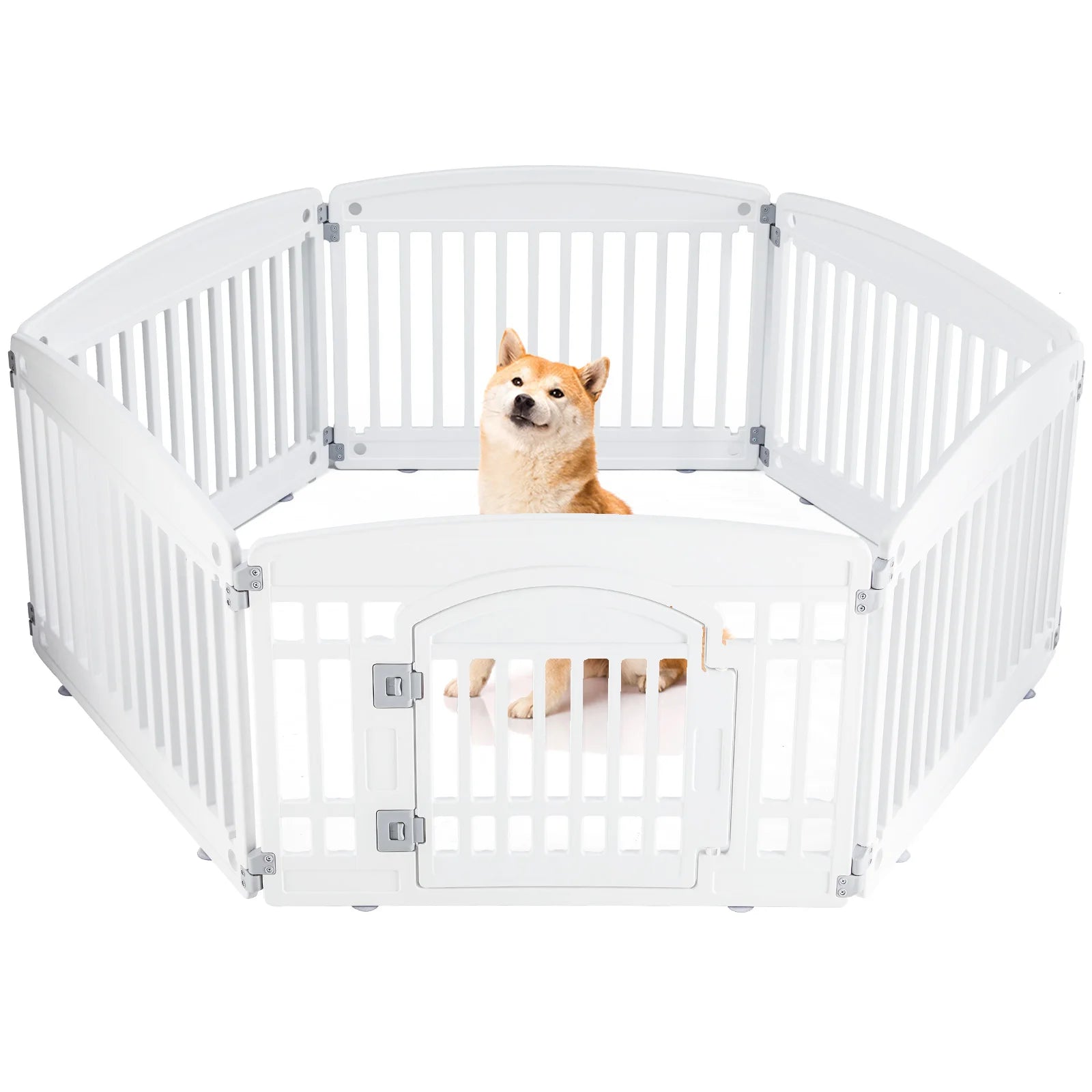 6 Panel Dog Playpen, Safe & Secure Indoor/Outdoor Pet Fence, Folding & Portable, Ideal for Small to Medium Dogs, Easy to Clean