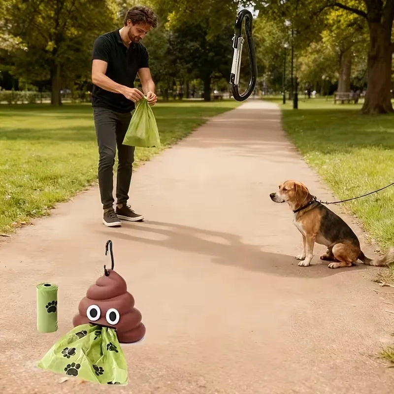 Cute Poop Shaped Pet Waste Bag Holder, Portable,  Biodegradable, Poop Bag Dispenser for Dogs and Cats