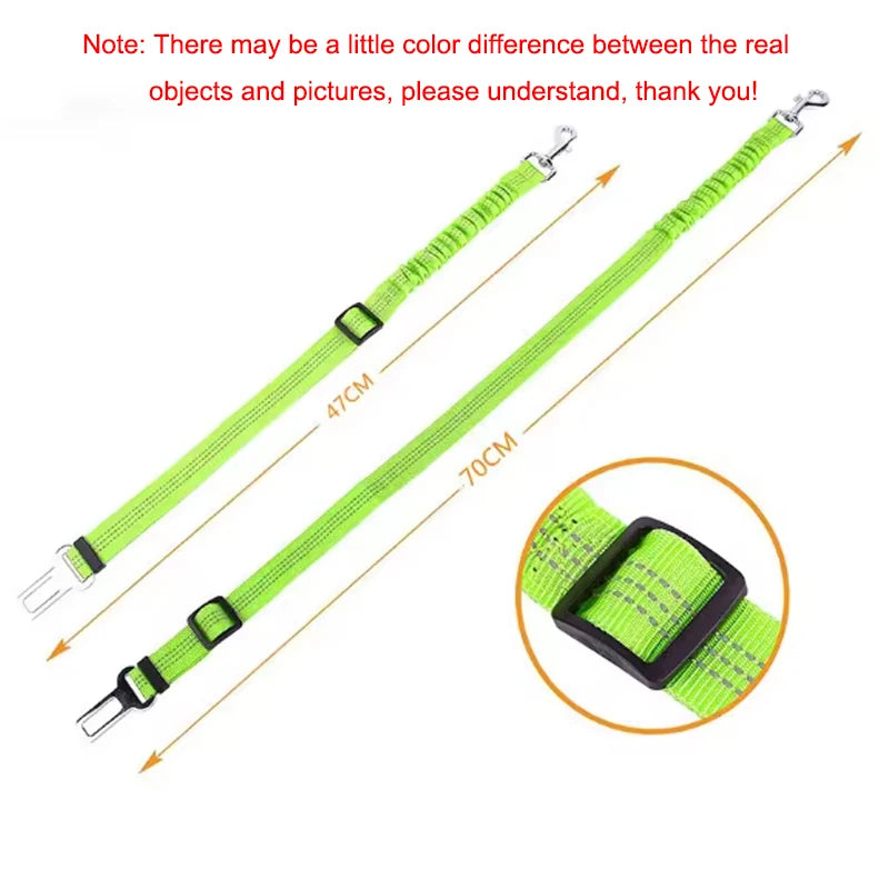 Dog Pet Car Safety Seat Belt, Elastic Buffer Traction Rope, Dog Safety Leash for Vehicle Travel