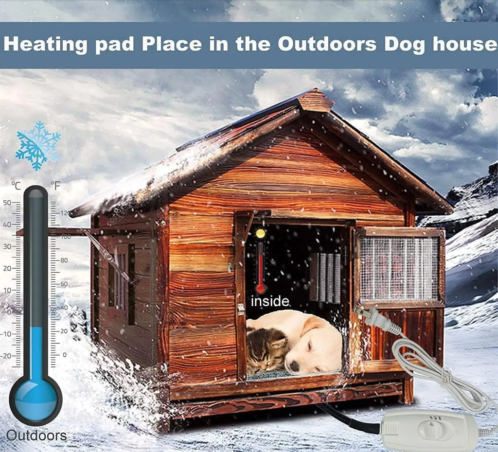 Extra Large Pet Heating Pad with Smart Timer, Precise Temperature Control, Waterproof & Durable for Dogs and Cats
