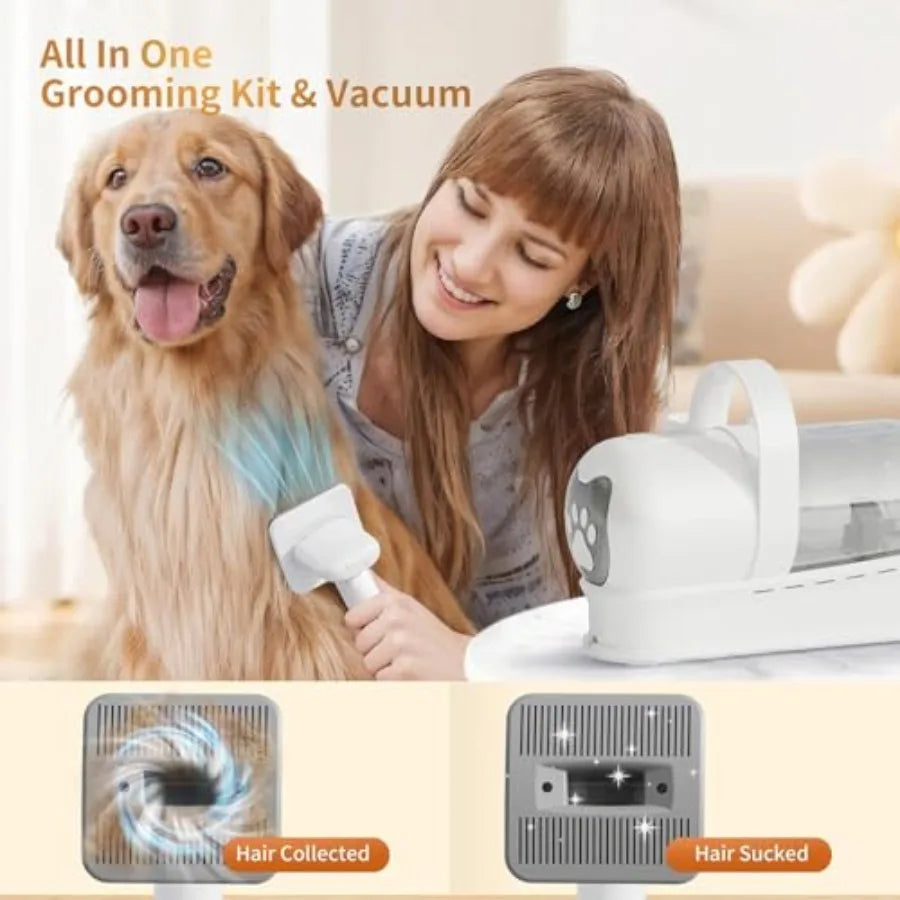 6-in-1 Grooming Vacuum Kit with Pet Clipper Nail Grinder.