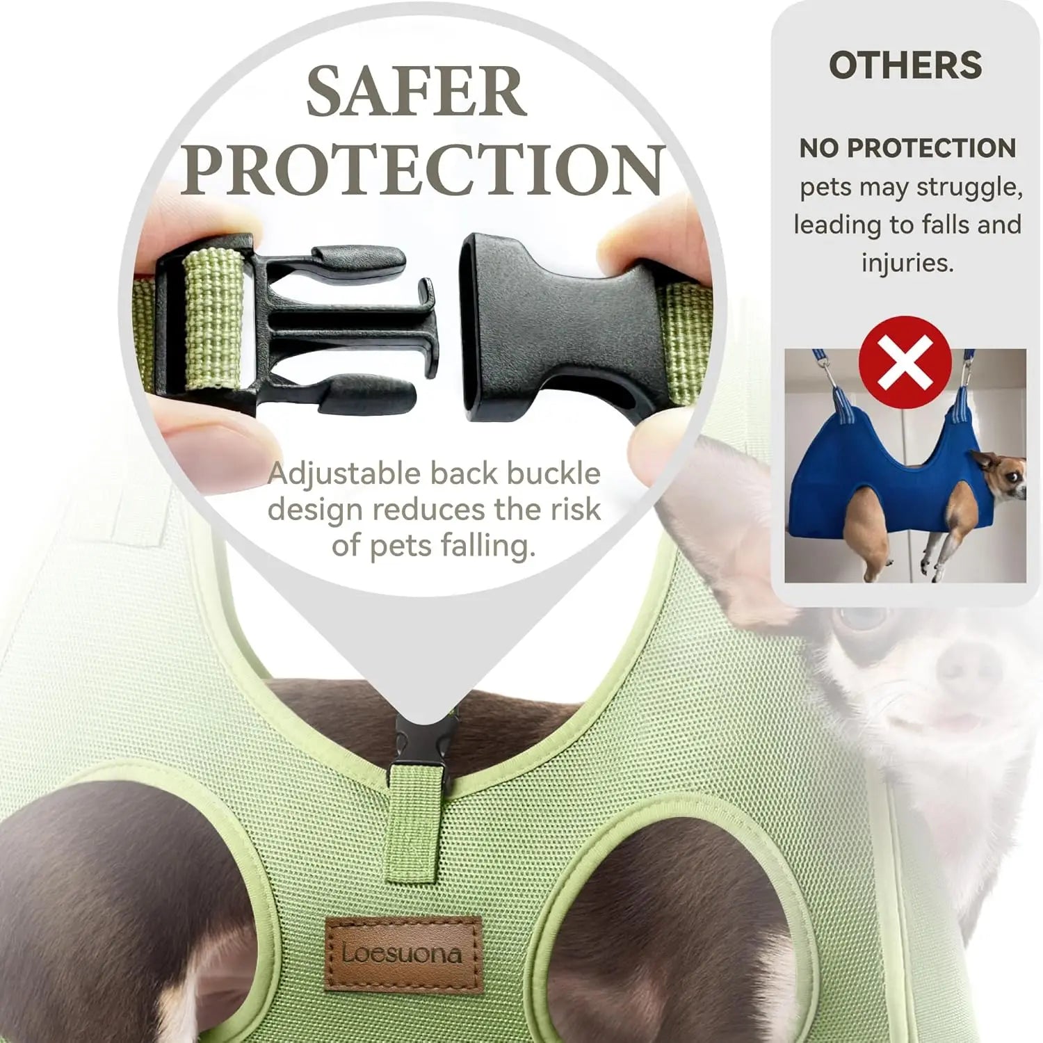 Dog Grooming Hammock for Nail Trimming, Cat Sling with Clippers for Small Pets