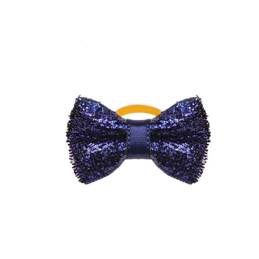 50/100pcs Christmas Small Dog Bows with Rubber Bands, Grooming Accessories, Mixed Colors
