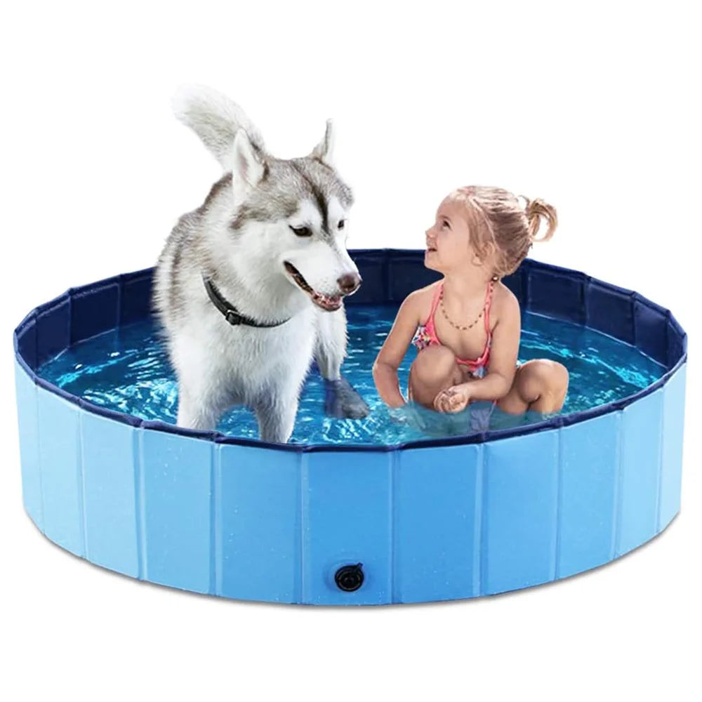 Dog Swimming Pool or Pool Cover Portable Plastic Pool Grooming Tub, Scratch Resistance