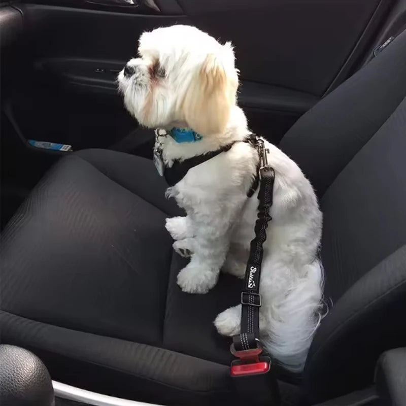 Dog Pet Car Safety Seat Belt, Elastic Buffer Traction Rope, Dog Safety Leash for Vehicle Travel