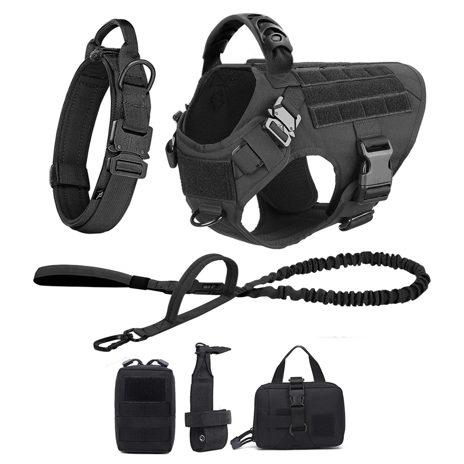 Large Dog Harness and Leash Set, Training Walking Vest Dog Harness and Collar for Medium/Large Dogs