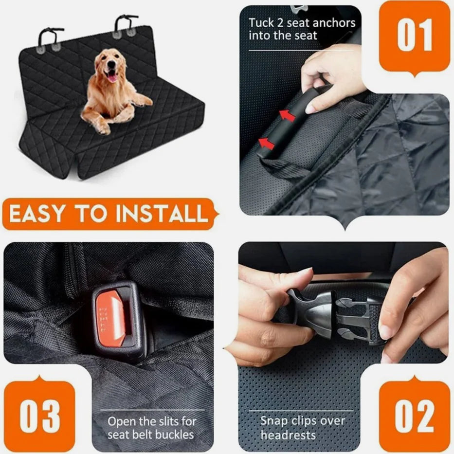 Universal Back Seat Cover For Dogs & Cats, Waterproof, Auto, SUV, Truck, Rear Seat Protector Mat, Nonslip, Safety.