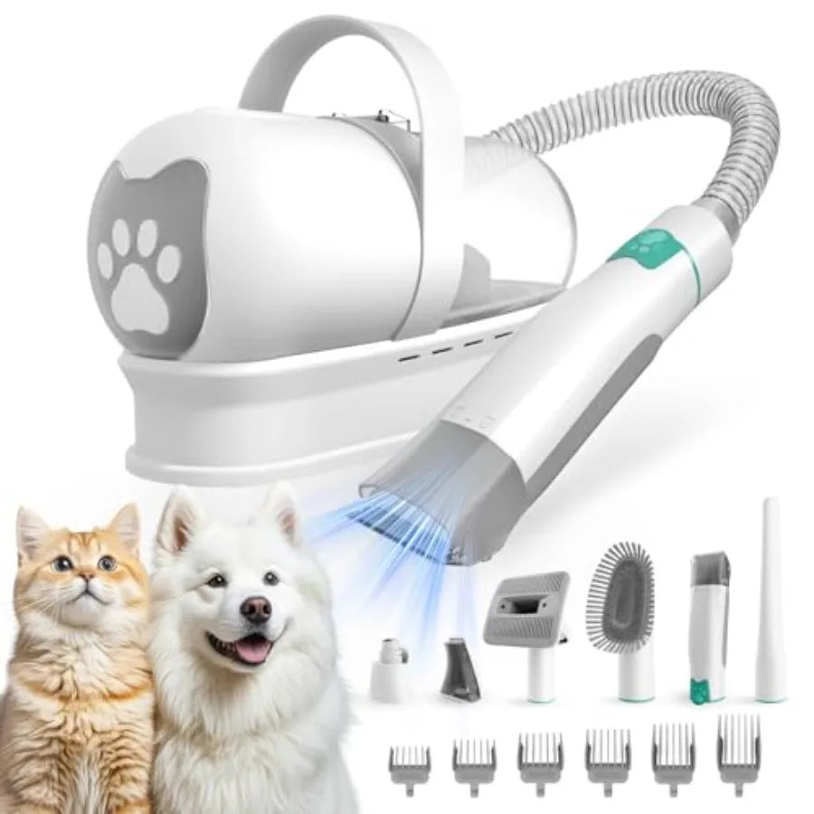 6-in-1 Grooming Vacuum Kit with Pet Clipper Nail Grinder.