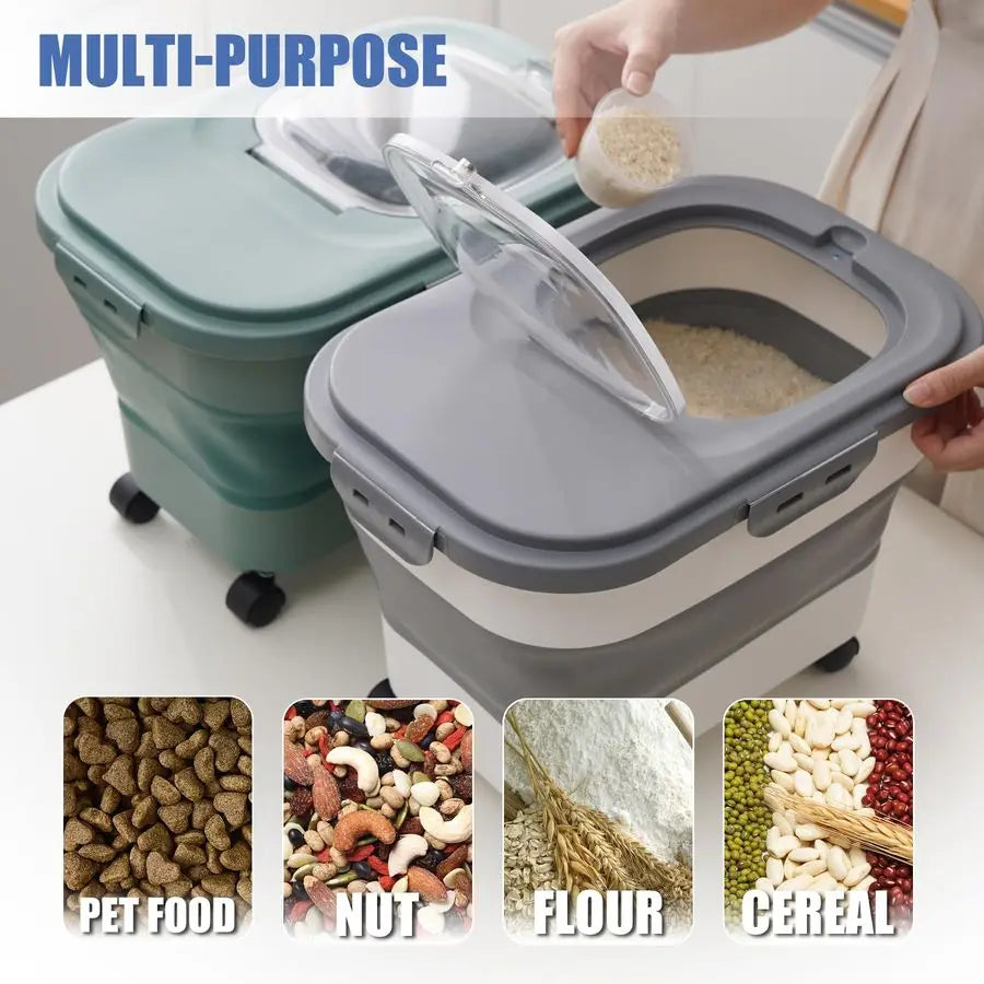 Dog Food Storage Container with Lids, Airtight, Dispenser, Sealable