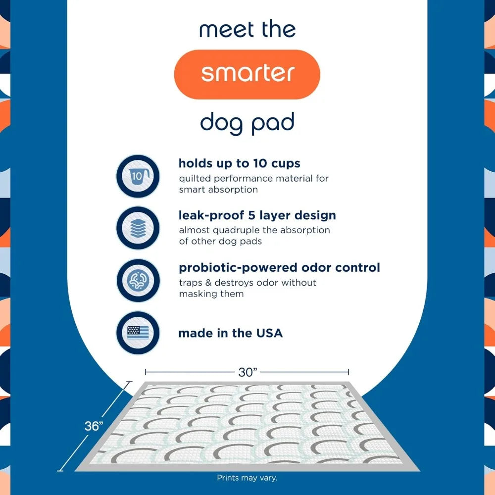 Smart Prints XXL Puppy Pads for Dogs, Potty Training Pee Pads, 64 Count, 30' x 36', Leak-Proof, Super