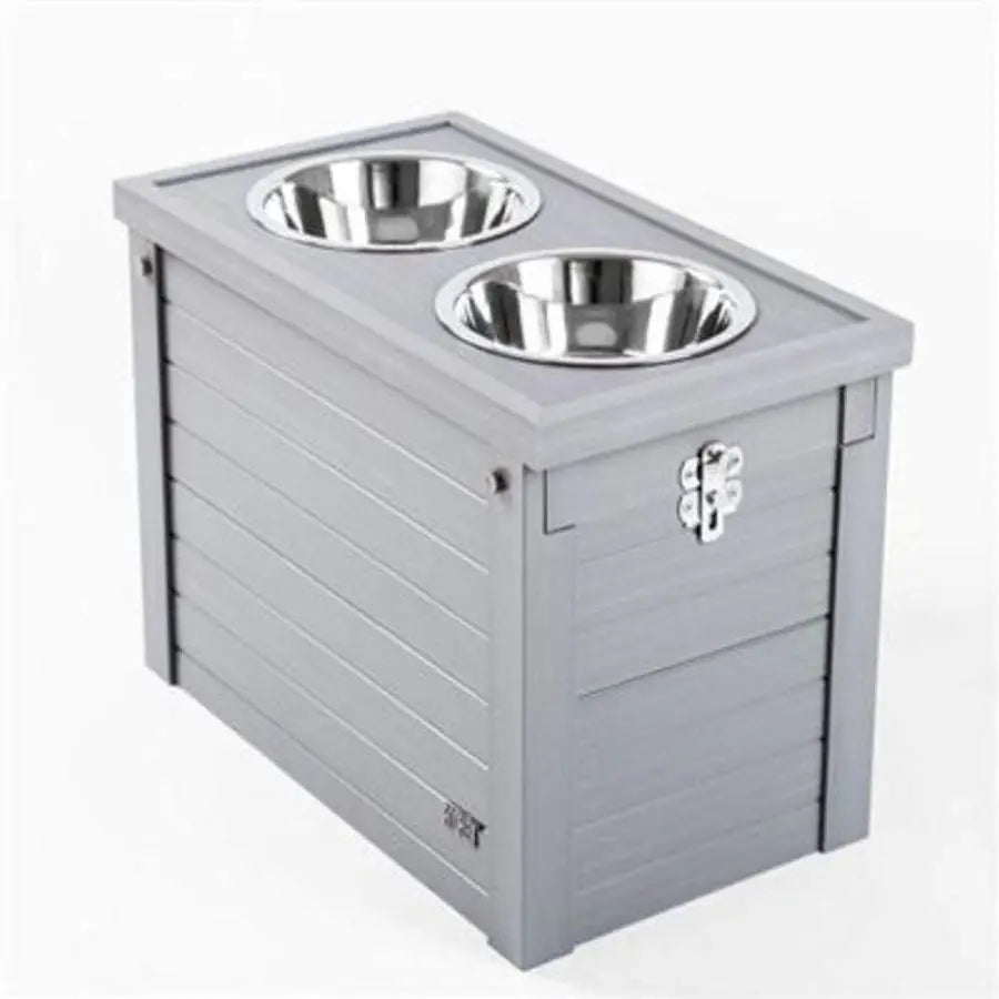 ECOFLEX, Elevated Dog Feeder, Sliding Lid Storage Bin, Small Spaces, Taller Dogs, Easy to Clean