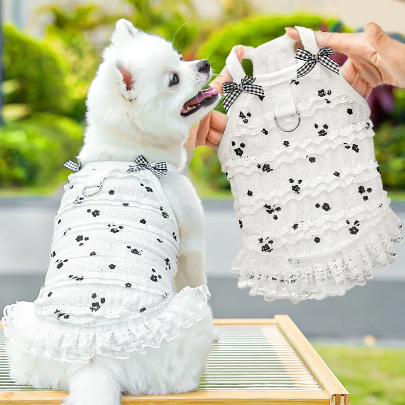Pet Summer Dress, Lace Lolita Cake Dress for Cats and Dogs, Small and Medium Dogs and Kittens, Millennial Style Frilly Skirt