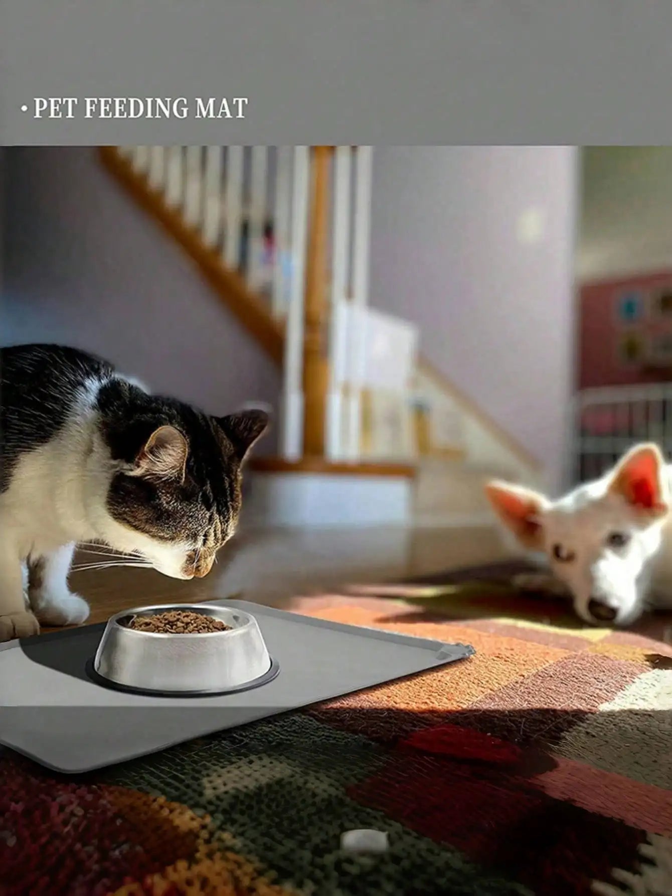 Waterproof Silicone Pet Feeding Mat - Non-Slip, Easy Clean, Durable for Dogs & Cats