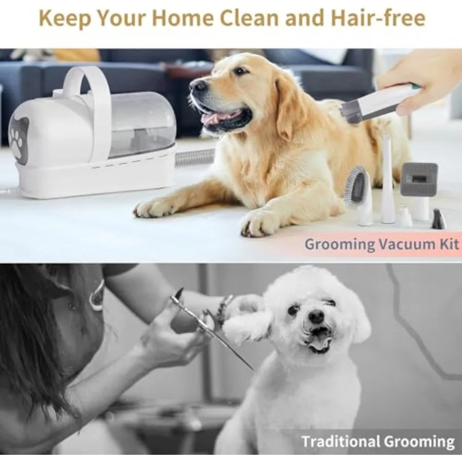6-in-1 Grooming Vacuum Kit with Pet Clipper Nail Grinder.