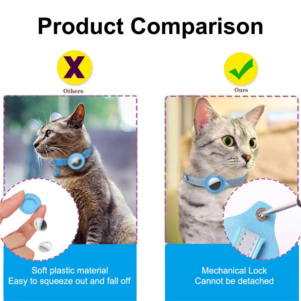 Apple Air Tag, Reflective Pet Collar, Safety Buckle, Kitten Collar Adjustable