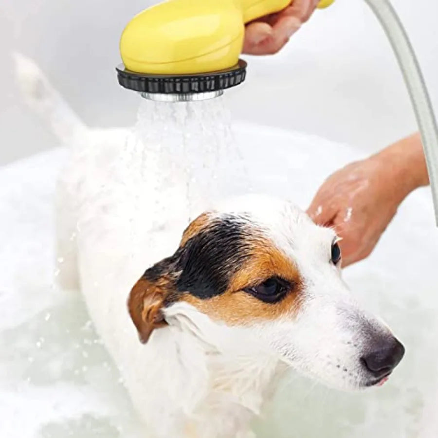 【Spot goods】Deluxe Indoor/Outdoor Pet Washer Dog Shower Attachment with Dual Connectors to Easily Attach Soft Rubber Massage