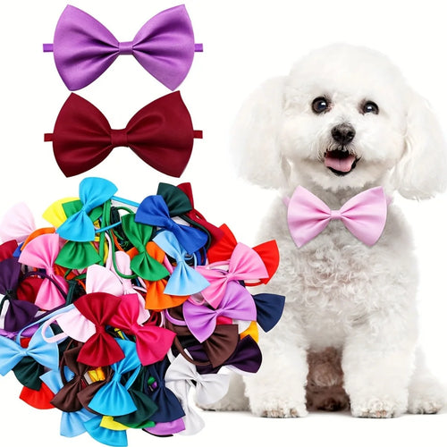 10Pcs 2026 Latest Pet Collar Set with Colorful Bow Decor, Adjustable & Machine Washable