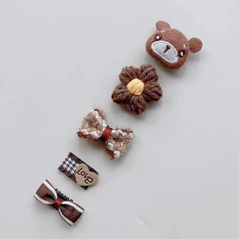 5pcs Dog & Cat Grooming Bows Fashion, Pet Dog Hair Clips, Hair Accessories