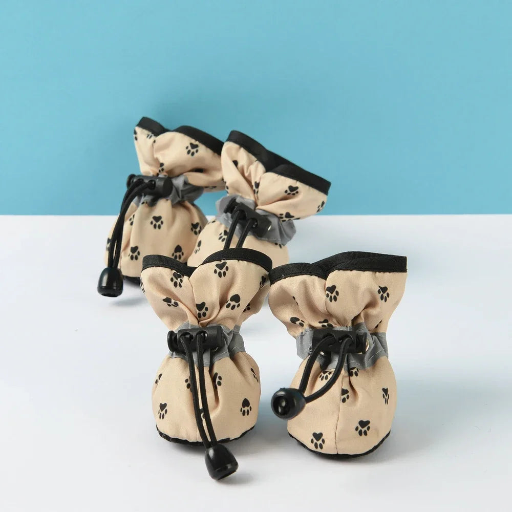 4pcs Pet Dog Shoes, Anti-slip, Soft Adjustable Paw Boots, Outdoor Sneakers
