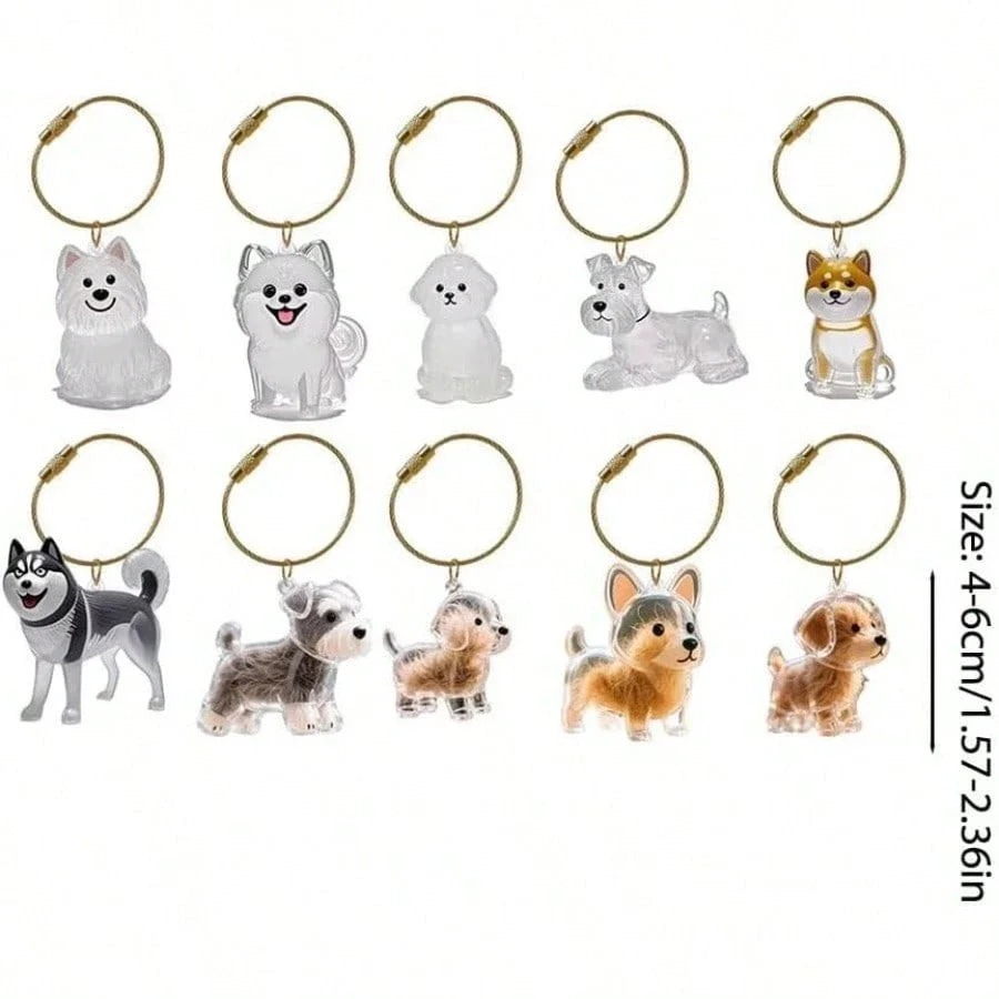 Transparent Dog & Cat Hair Storage Container, Adorable Pet Keepsake Capsule, Pendant,  Key Ring, Pet Lovers, Memorial Keychain