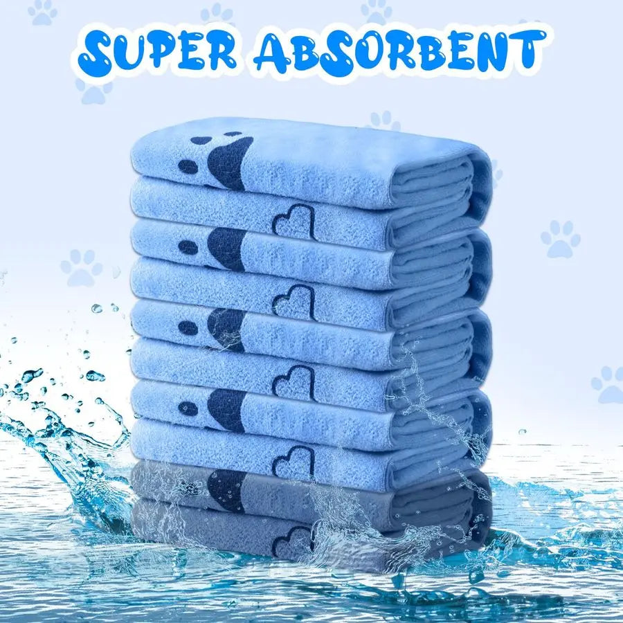 12 Pcs Dog Grooming Towels 28 x 55 Inch Microfiber Drying, Absorbent Towel, Quick Drying, Puppy Bathing Supplies