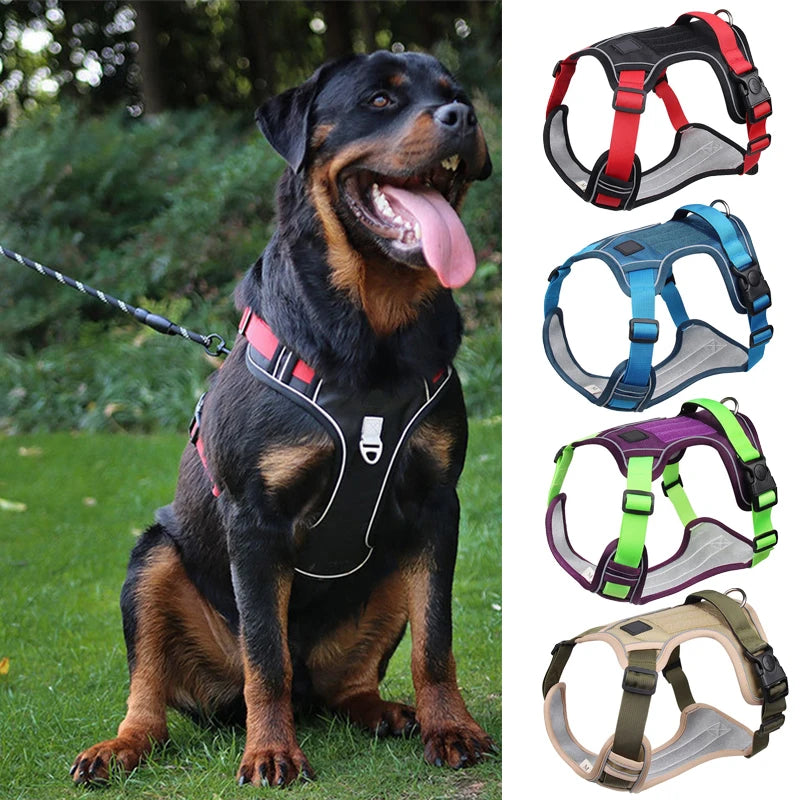 Dog Harness Reflective, Medium, Large, Tactical Vest, Waterproof, Oxford Cloth, Pet Accessories