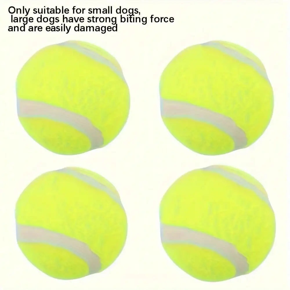 4-Pack Interactive Dog Tennis Balls - High Stretch Rubber for Small & Medium Dogs