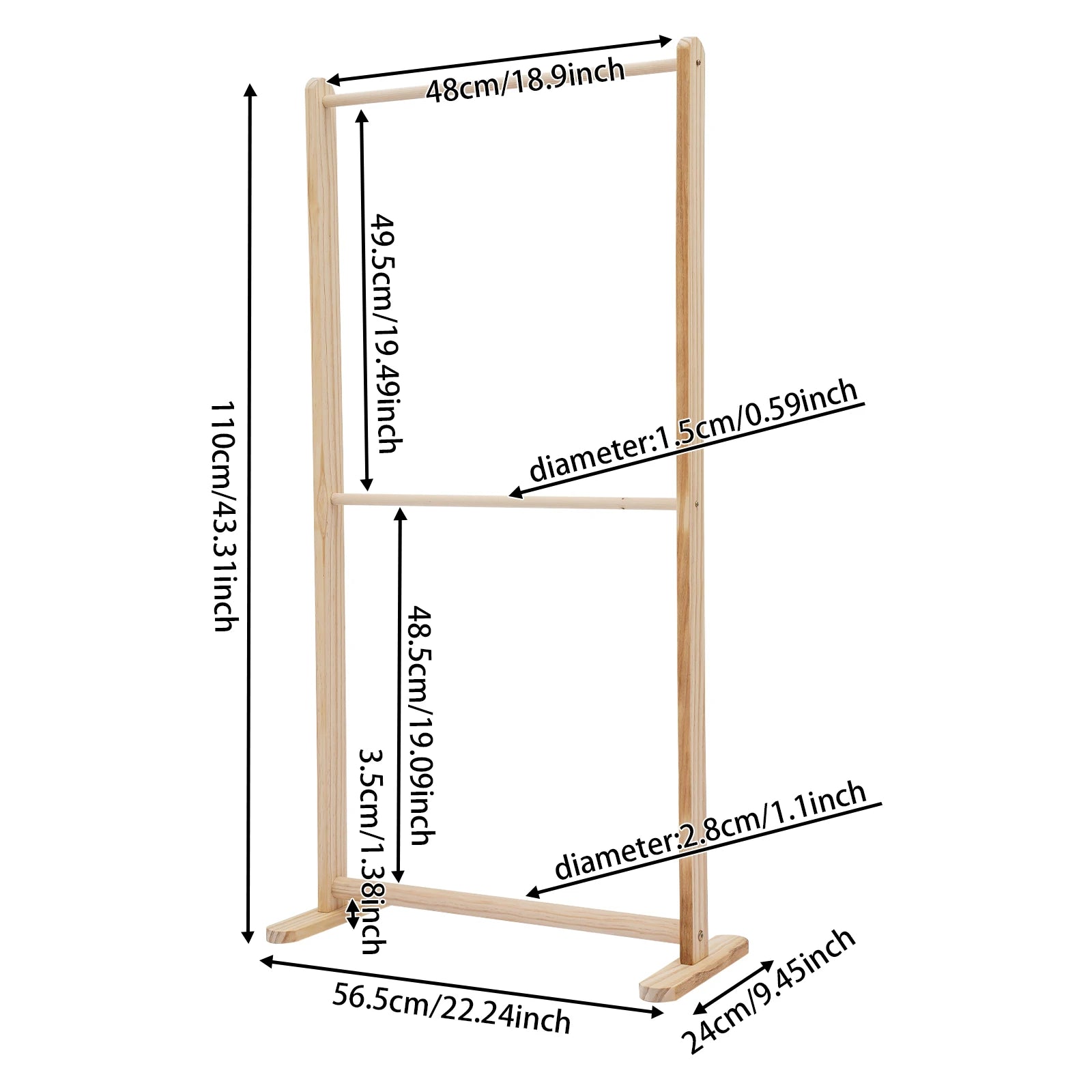 Dog Garment Rack for Small Pets—Double-Tier Design(Space-Saving), Smooth Edges, Easy Assemble
