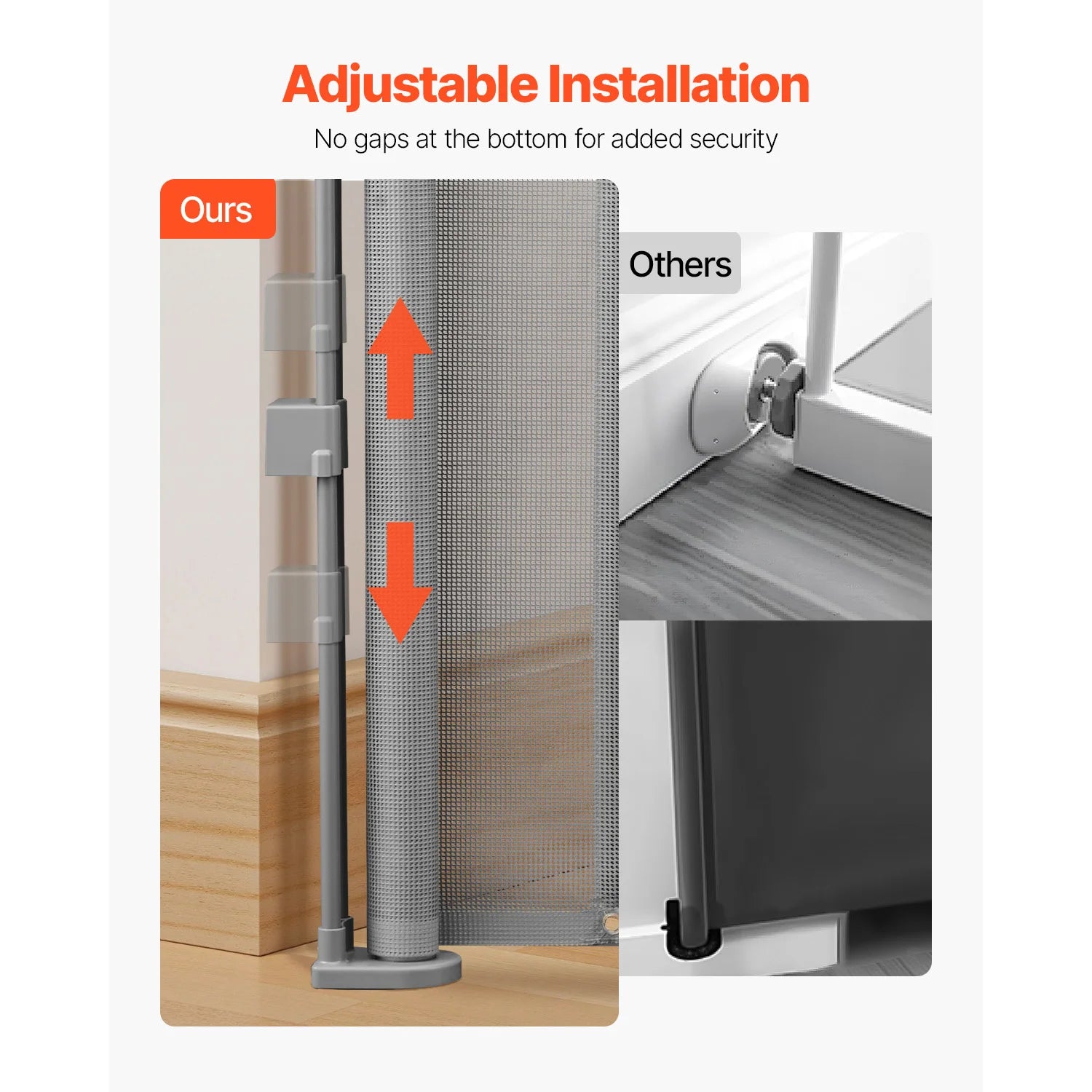 Retractable Baby Gate 34in Tall, Extends Wide, Retractable Gate for Kids, Pets, Mesh Material, Easy to Install