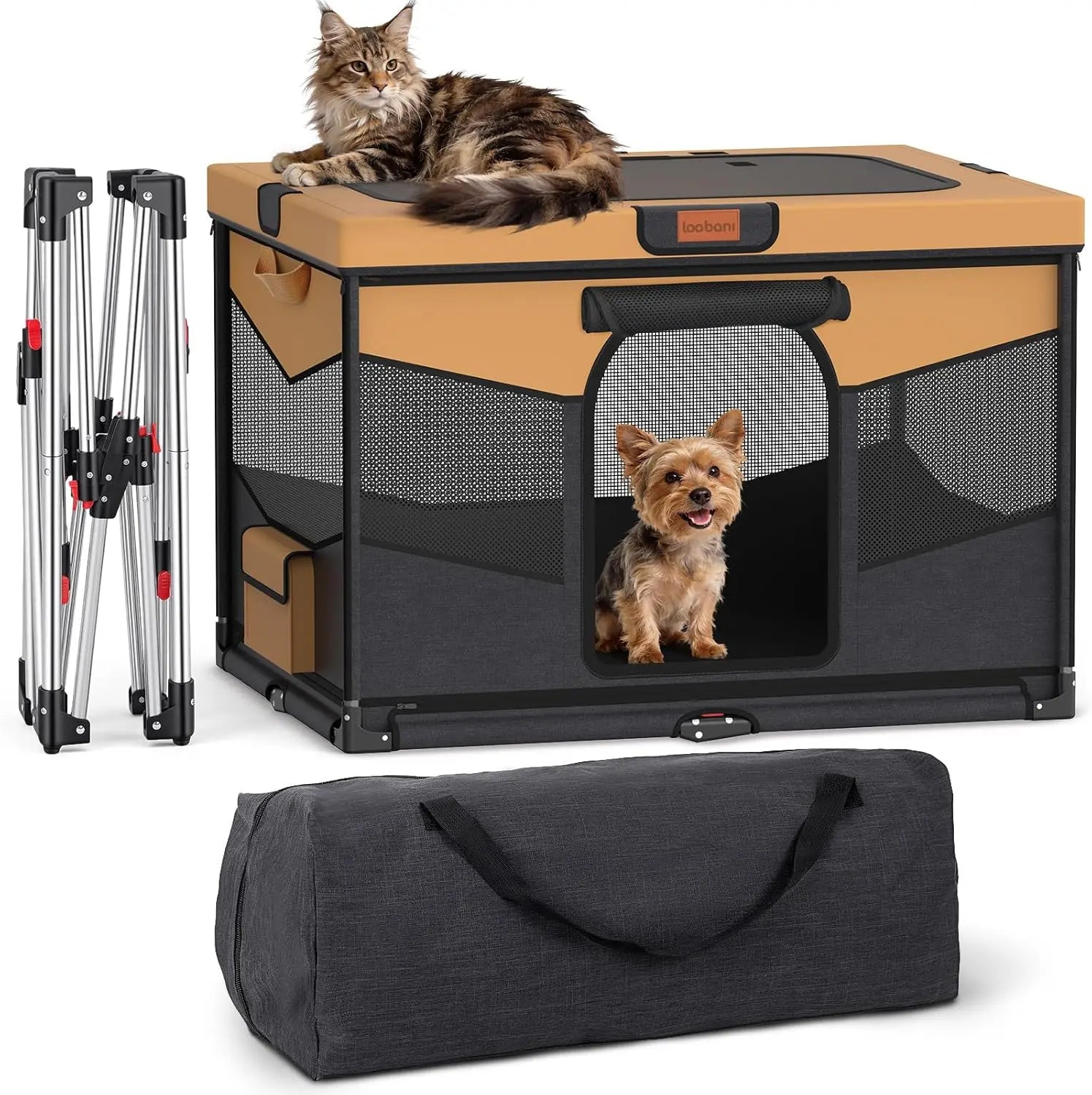 Foldable Pet Playpen for Small Dogs & Cats - Indoor/Outdoor Portable Crate with Washable Fabric, Sturdy Steel Frame