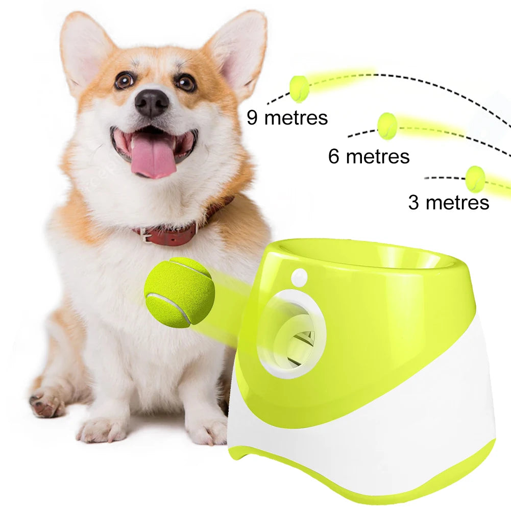 Automatic Dog Ball Thrower, Launcher, Interactive Dog Fetch Machine with 3 Tennis Balls for Indoor/Outdoor Throwing