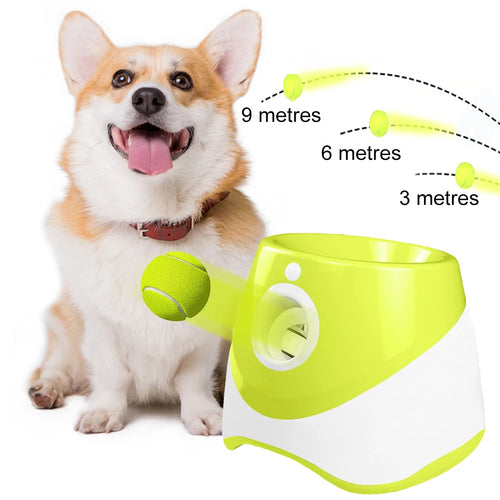 Automatic Dog Ball Thrower, Launcher, Interactive Dog Fetch Machine with 3 Tennis Balls for Indoor/Outdoor Throwing