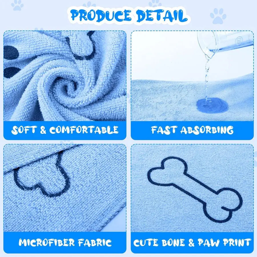12 Pcs Dog Grooming Towels 28 x 55 Inch Microfiber Drying, Absorbent Towel, Quick Drying, Puppy Bathing Supplies