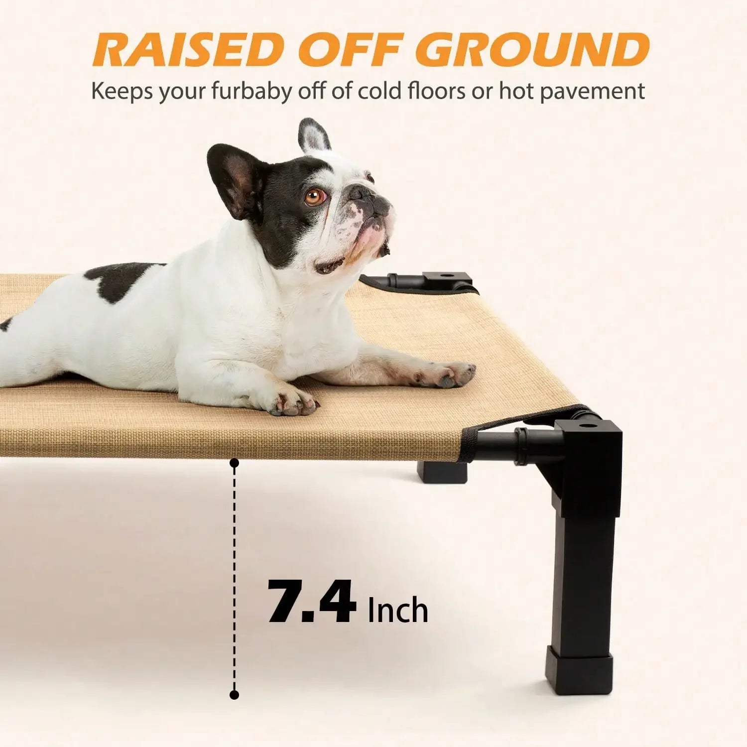 Upgraded Elevated Dog Bed- Portable Outdoor Dog Cot For Large Pets, Stable Anti-Slip Feet,Breathable Mesh, Easy Assembly For Camping, Beach, Patio, Indoor Use, Outdoor Dog Bed, Camping Pet Gear