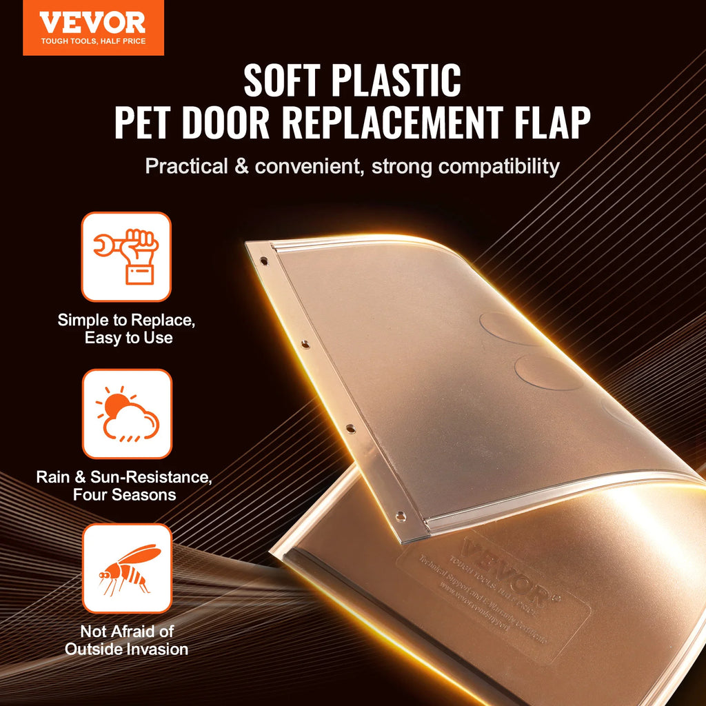 SucceBuy Pet Door Replacement Flap, Compatible with Flap Pet Doors Magnetic Strip, Weather-proof, Thickened PVC Replacement