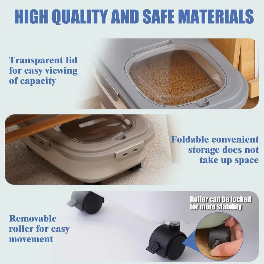 Dog Food Storage Container with Lids, Airtight, Dispenser, Sealable