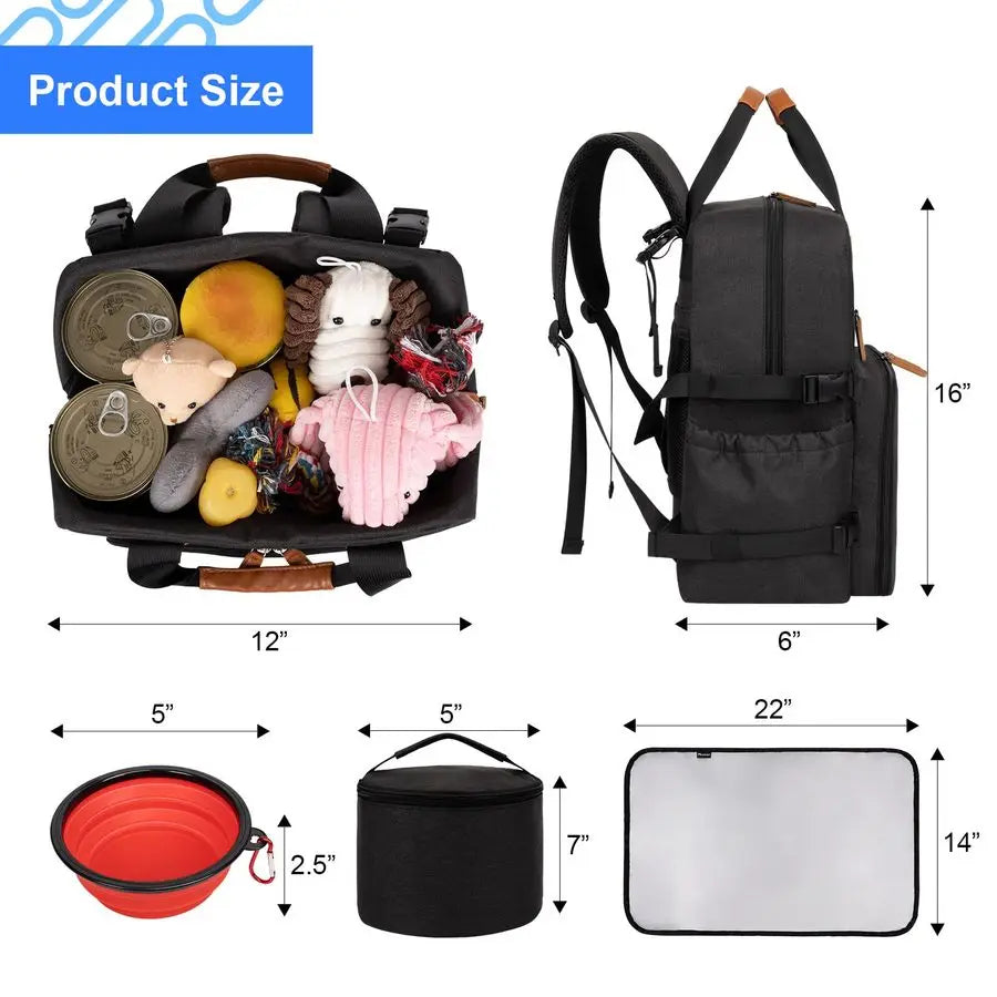 Pet Travel Bag, Airline Approved, Backpack, Tote, Weekend Bag, Food Storage Containers