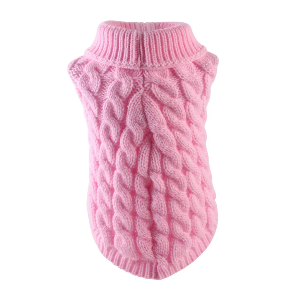 Classic Solid Chihahuau Puppy Dog Sweater for Small Dogs Winter Warm Pet Clothes