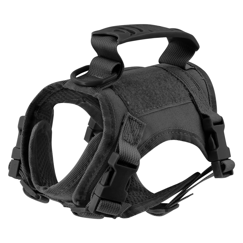 Tactical Harness, Leash, Escape Proof, Breathable, Military Vest and Velcro for Small Dog, Kittens, Puppies