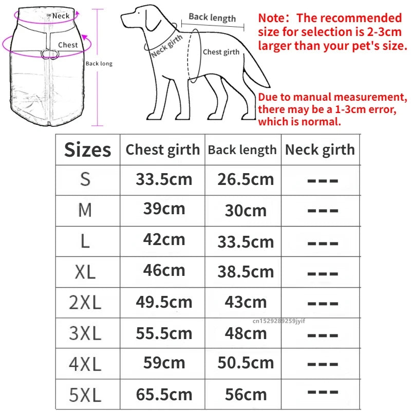 Waterproof Warm Dog Clothes, Winter Vest Padded, Zipper Jacket for Small Medium, Big Dogs Outfit