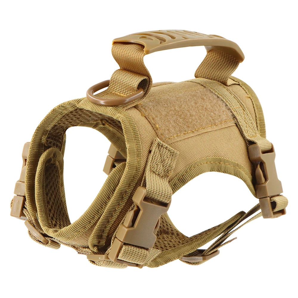 Tactical Harness, Leash, Escape Proof, Breathable, Military Vest and Velcro for Small Dog, Kittens, Puppies