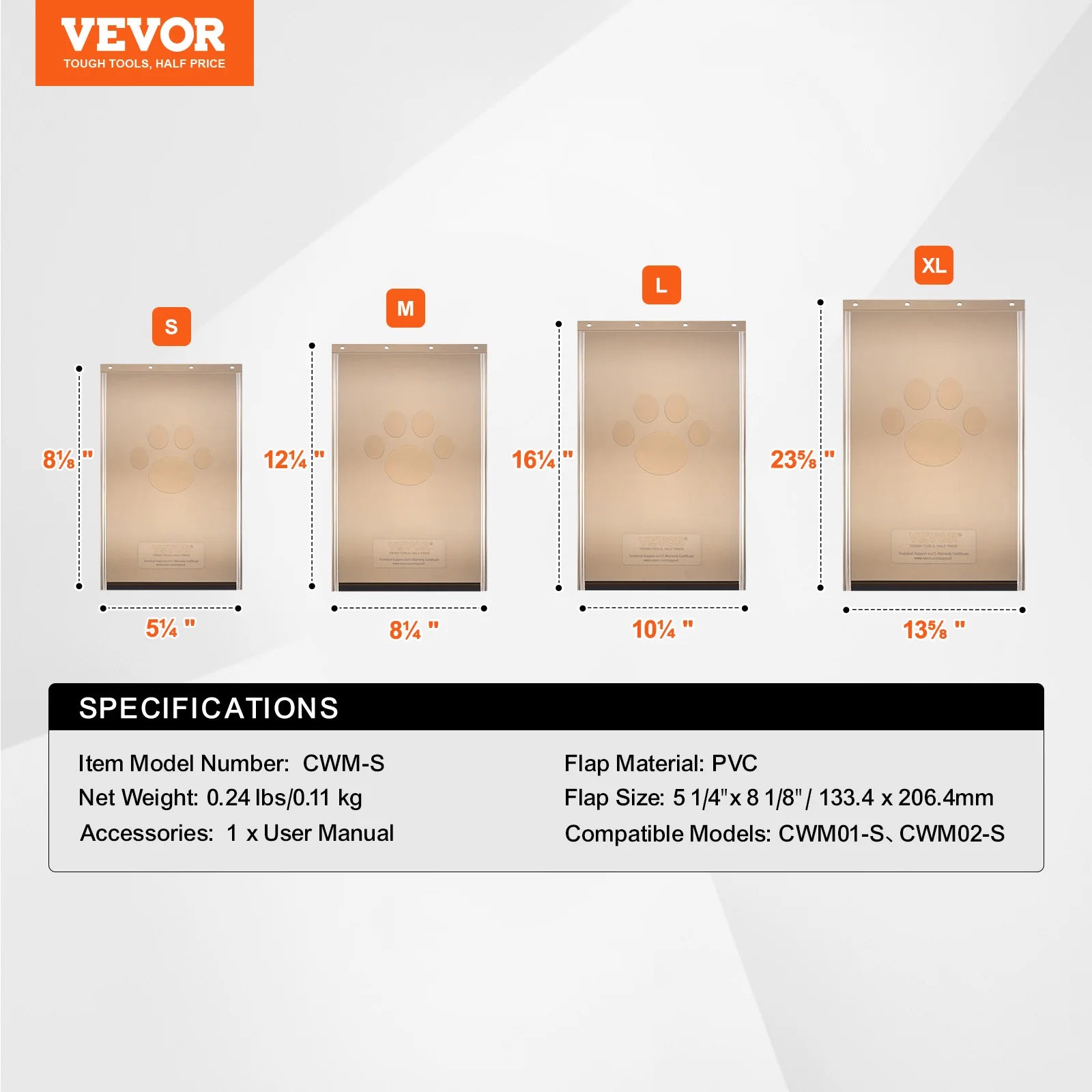 SucceBuy Pet Door Replacement Flap, Compatible with Flap Pet Doors Magnetic Strip, Weather-proof, Thickened PVC Replacement