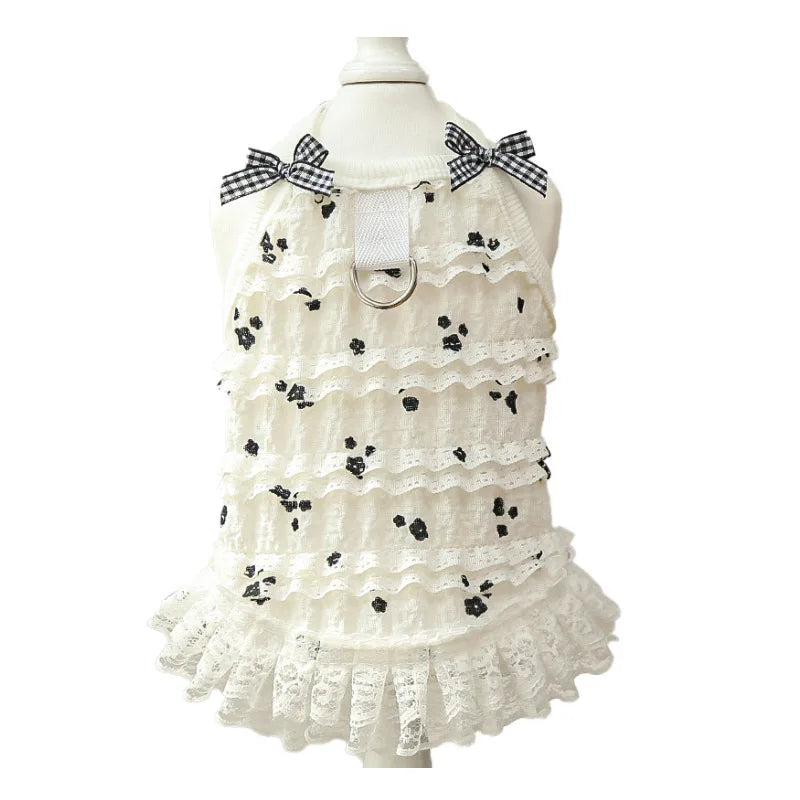 Pet Summer Dress, Lace Lolita Cake Dress for Cats and Dogs, Small and Medium Dogs and Kittens, Millennial Style Frilly Skirt