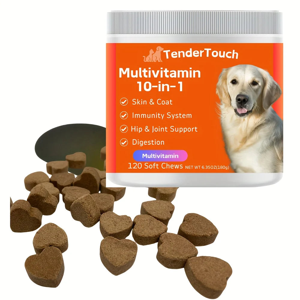 360 Chews - 3 Pack (3 x 180g/6.35oz) 540g/19.1oz - TenderTouch Multivitamin Dog Supplement, Digestive Enzymes, Grain Free